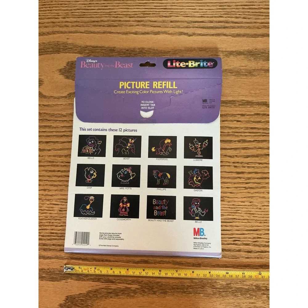 Vintage Lite-Brite Picture Refill Disney Mickey Mouse Beauty and the Beast MB